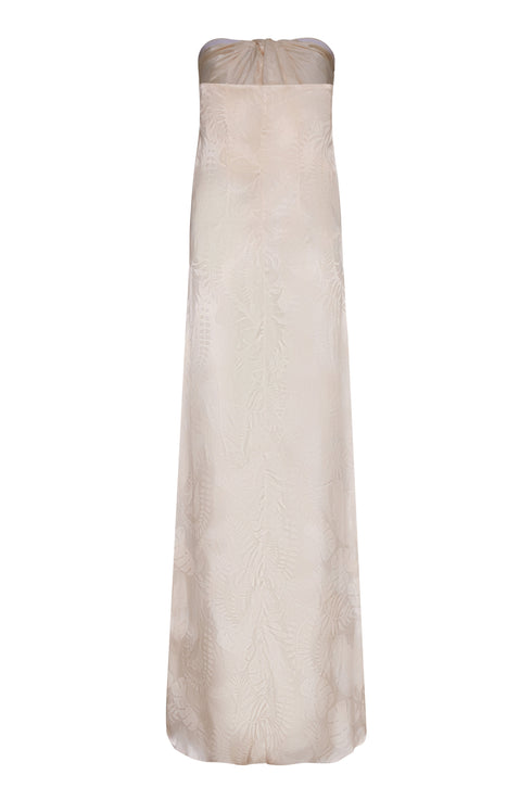 Cayetana Silk Jacquard Maxi Dress / Ivory Rainforest